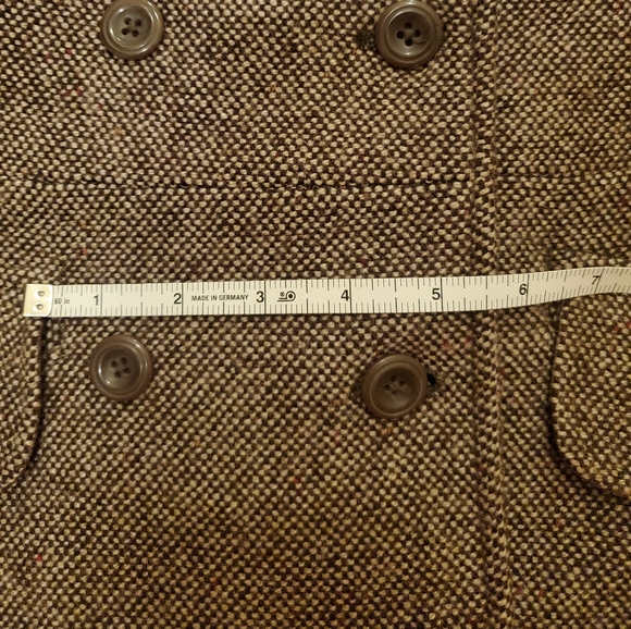Old Navy Brown Tweed Pea Coat XS Extra Small - Picture 8 of 10